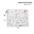 Borsina trapuntata beige con orsetti floreali, ciondolo fiore e etichetta MILOBLISS - Borsa Piatta Beige