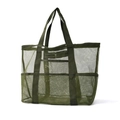 Army green large mesh beach bag with breathable compartments and durable shoulder straps - Large / Large Army Green