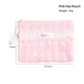 Pochette cosmetica in tessuto a nido d'ape rosa con pizzo e ciondolo di peluche - Borsa Piatta Rosa