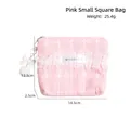 Rosa Kosmetiktasche aus Spitzenstoff mit MILOBLISS-Logo und Pompon-Anhänger - Rosa Quadratische Tasche