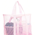 Pink mesh beach tote bag with multiple storage pockets for swimming and outdoor use - Large / Large Pink