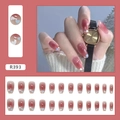 Uñas postizas de bailarina con degradado rosa y corazones, set de 24 piezas con estilo - Degradado Blush (R393) - Estilo Pegamento