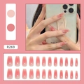 Lange rosa Gradient-Nägel zum Aufkleben im Coffin-Stil mit 24-teiligem Set-Inhalt - Rosa Blush Ombré (Mit Kleber)