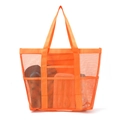 Large bright orange mesh beach tote with multiple storage pockets for swimming gear - Small / Small Orange