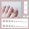 Unghie finte piedi French manicure rosa nude e bianco incluse 24 pezzi di varie dimensioni - F014 Nude Francese (Stile Colla)