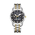 ORUSS luxury business watch with two-tone stainless steel band and black skeleton dial - Two-tone Case Black Skeleton Dial