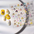 5D embossed cute cartoon girl nail stickers with heart and dessert patterns - Cute Cartoon Girl (FEB-739)