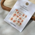 Farbverlauf Blumen Nagelaufkleber mit Perlen Akzenten im eleganten Blumendesign - MJ-072 Goldene Bronzierung Stil
