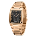 WWOOR Damenarmbanduhr in Roségold mit quadratischem schwarzem Zifferblatt - Roségoldenes Gehäuse Schwarzes Zifferblatt Roségoldenes Armband