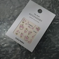 Detalle de pegatinas de uñas MJ-083 con flores rosadas y pequeñas perlas blancas - Serie Plata (MJ-083)
