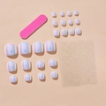 Set aus 24 holografisch violetten Zehennägeln mit Nagelfeile und Klebepads für Frauen - Lilanes Aurora-Stil (XD-50-30)