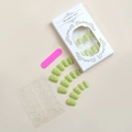 Set de uñas postizas de carey verde con lima de uñas y pestañas adhesivas - Estilo de Patrón Animal Verde (XH-87-70)