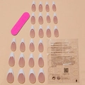 Set unghie finte mandorla French tip bianche con lima rosa e adesivi biadesivi - Stile a Mandorla con Punta French (XH-89-38)