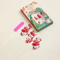 Dettaglio unghie finte natalizie a mandorla con Babbo Natale e accessori in confezione regalo - Stile Mandorla Lunga di Natale (XL-85-67)