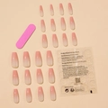 Set de uñas postizas almendradas ojo de gato rosa degradado con herramientas de kit - Estilo Coffin Degradado Rosa (XL-24-10)