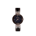 Women's quartz watch with blue starry sky dial and rose gold metal mesh band - Coffee