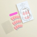 Kit unghie finte mandorla French con glitter, 24 pezzi, limetta e adesivi inclusi - Rosa Nude Glitter Argento Stile Mandorla Francese (XH-92-16)