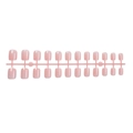 Short square soft pink press-on nails set with 24 pieces on a professional display rack - Light Pink Short Square Style (XC-40-87)