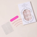 Détail de faux ongles de pieds style français avec papillons 3D et onglets adhésifs - Rose Nude French Avec Papillon Argenté(XH-92-74)