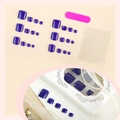 Glossy deep blue press-on toenails set with nail file and adhesive glue stickers - Navy Blue (XH-95-14)