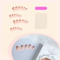 Faux ongles faits main avec motifs de roses rouges, base nude et kit d'outils complet - Style Floral Rose Rose (XH-95-71)