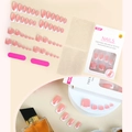 Franse manicure set voor vingers en tenen met 48 kunstnagels en handige plakstrips - Roze Franse Hand- en Teennagelset (GZ-10-06)