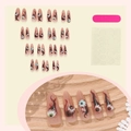 Set 30 unghie finte per Halloween con occhi 3D e forma stiletto lunga con adesivo - Stile horror del bulbo oculare 3D (1XC1-13456)