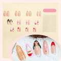 Set de uñas postizas de almendra navideñas con diseños de Papá Noel y herramientas - Estilo Almendra de Navidad (XL-102-87)