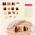 3D reliëf herfst esdoornblad kunstnagels set met gouden glitters en sterren - Herfst Esdoornblad 3D Reliëf Stijl (1XB1-13588) / 30 Stuks/Verpakt
