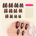 Uñas postizas almendradas degradado ojo de gato rojo y negro con estrellas doradas y kit - Estilo Estrella Ojo de Gato Degradado Rojo Negro (3XB1-13787)