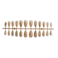 Amandelvormige plaknagels met nude verloop, gouden lijnen en sterpatronen, 24 stuks - Nude Roze Verloop Gouden Ster Lijnstijl (2XB1-13188)