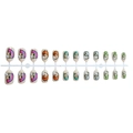 Cute cartoon press-on nails in cream white with 3D pearls and character graphics - Cartoon Avatar Pearl Style (1XD1-13225)