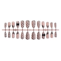 Roze amandel kunstnagels met zwarte stippen, 3D strikjes en kleine strassteentjes - Roze Polkadot Strikstijl (1XB1-13310)