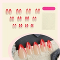 Kit de 24 faux ongles amande French manucure gouttes de sang pour Halloween - Style Français Goutte de Sang Rouge (2XB1-13391)