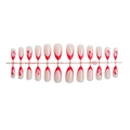 Unghie finte a mandorla per Halloween con punte french rosso sangue su base bianca - Stile Francese con Goccia di Sangue Rosso(2XB1-13246)