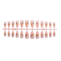 Halloween almond fake nails with pink base, pumpkin and ghost patterns on plastic frame - Halloween Pumpkin Ghost Style (3XB1-13357)