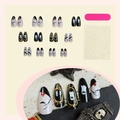 Halloween almond nails featuring 3D gold ghosts and bat motifs with tools - Halloween Ghost Bat 3D Gilt Style (2XB1-13248)
