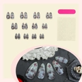 Halloween amandel kunstnagels met surrealistische ogen en lippen incl. 24-delige plakset - Horror Ogen Schilderen Stijl (1XB1-13421)