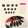 Uñas postizas stiletto Halloween ojo de gato rojo araña degradado con kit de herramientas - Estilo de Telaraña con Degradado Rojo y Negro (3XB1-13412)