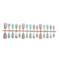 Set unghie finte 3D a mandorla con stelle marine, fiori e perline taglia XS - Stile Oceano Stella Marina e Fiore (3XB1-13075)