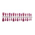 3D press-on nails set featuring pink floral patterns and rhinestones on white backdrop - XS / Magenta Floral Rhinestone Style (3XB1-13156)