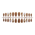 Almond Kunstnägel Set mit goldenen Glitzerlinien und braunem Matt-Finish, 24 Stück - Mattes Braun Color Block Golddraht Mandel Stil (2XB1-13057)