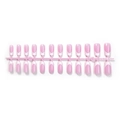 24pcs French tip press-on nails set with pink base and white tips on display stand - French Pink White Style (XH-89-16)
