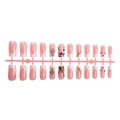 Faux ongles French avec dégradé rose et strass brillants en kit complet de luxe - Style Strass Croix Français Dégradé Rose et Blanc (2XG2-13211)