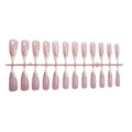 Unghie finte lunghe french nude con punte bianche e linee ondulate dorate decorative - Stiletto Lungo Rosa Nudo French Linea Dorata (2XC1-13147)