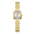 Elegante reloj de cuarzo dorado cuadrado para mujer con esfera pulida y brazalete chic - Dorado Blanco
