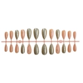 Faux ongles amande nude à la française avec paillettes dorées et lignes dorées minimalistes - Style Amande Pailleté Or Nude Français (1XB1-13052)