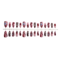 3D Halloween press-on nails set featuring almond shape with bloody eyeballs and stitches - 3D Stereoscopic Bloody Eyeball Style (2XB1-13244)
