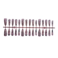 3D cat-eye silver press-on nails in long almond shape with elegant pink and metal accents - Grey Pink Cat Eye 3D Butterfly Style (1XC1-13200)