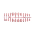 Almond French tip press-on nails with white borders, rhinestones and marble patterns - French Nude Pink With Rhinestone And Glitter (1XB1-13235)